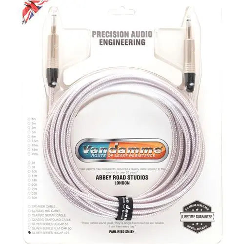 Van Damme Silver Series FLAT-CAP 90 PF Guitar Cable with Neutrik Connectors - Length 3M - Koala Audio
