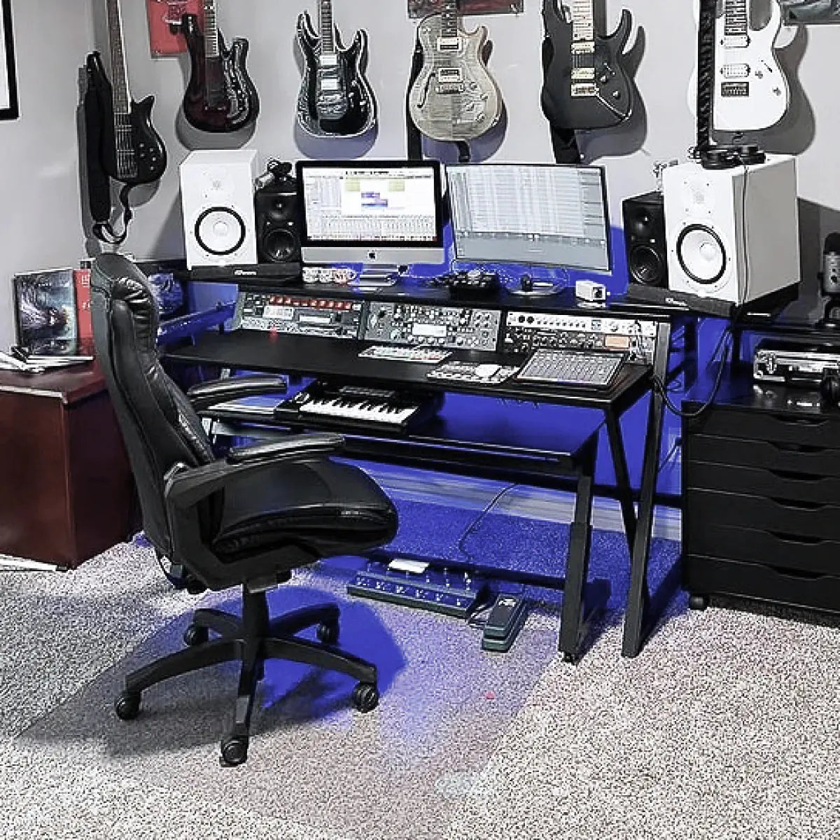 Wavebone HEADQUARTER™ Z Ergonomic Studio Workstation with Height-Adjustable Keyboard Trolley - Koala Audio