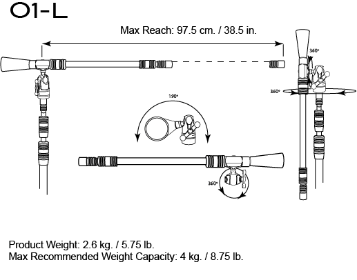 Triad-Orbit O1-L Single Long Arm 97.5 cm Orbital Boom - Koala Audio
