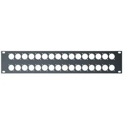 QuikLok RS295 2-U rack panel with mounting holes for 32 XLR connectors