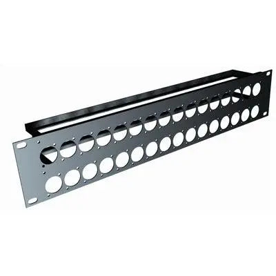 QuikLok RS296 2-U rack panel with mounting holes for 32 XLR connectors & rear lacing bar - Koala Audio