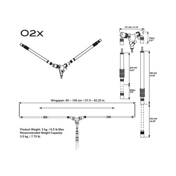 Triad-Orbit O2X Dual Arm Orbital Boom with Interchangeable Arms