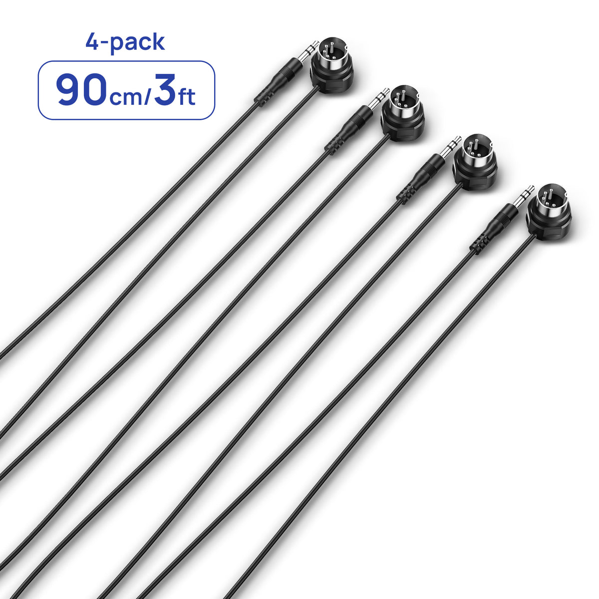 CME Pro TRS (Straight, 1/8″, type A) to 5-pin DIN MIDI Cable 4-Pack – 3FT / 90cm