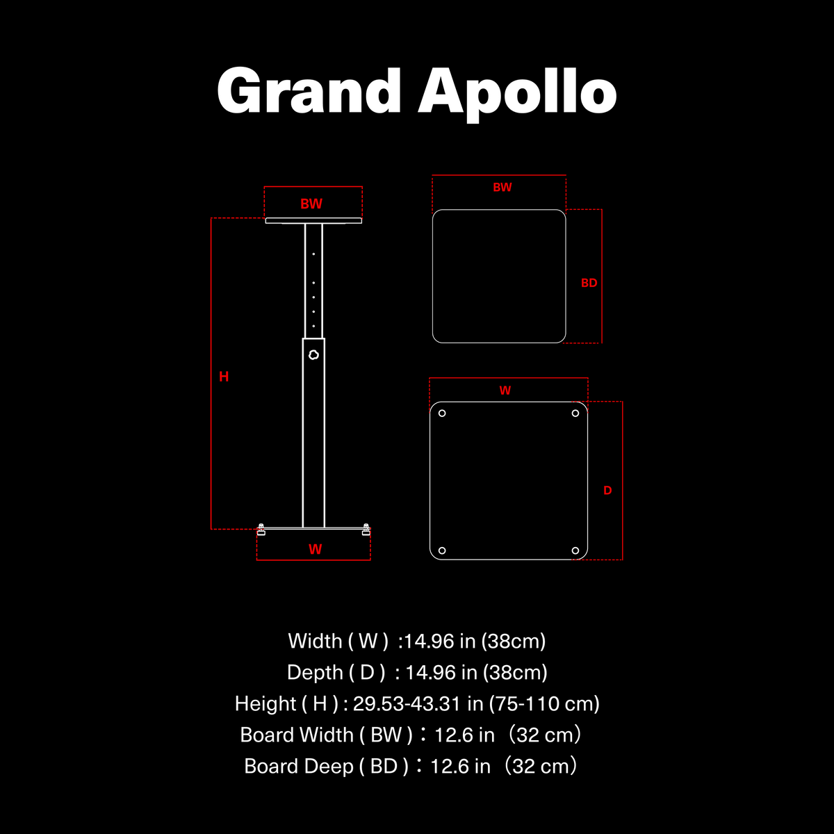 Wavebone Grand Apollo High Load-Bearing Speaker Stands (PAIR)