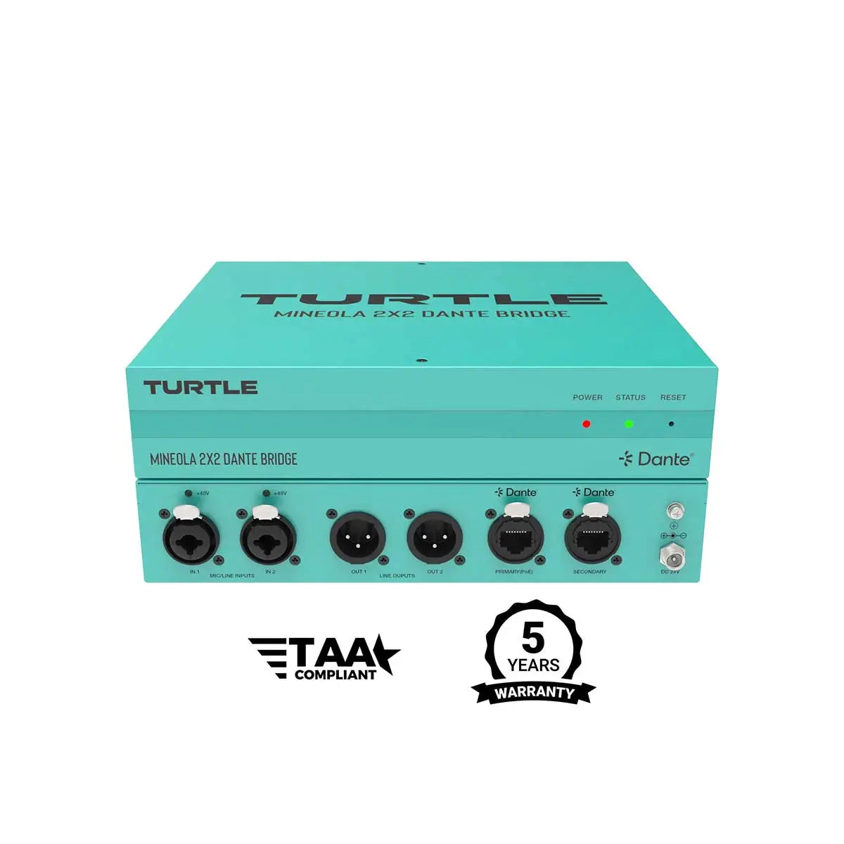Turtle AV Mineola 2×2 Dante Audio Bridge Turtle AV