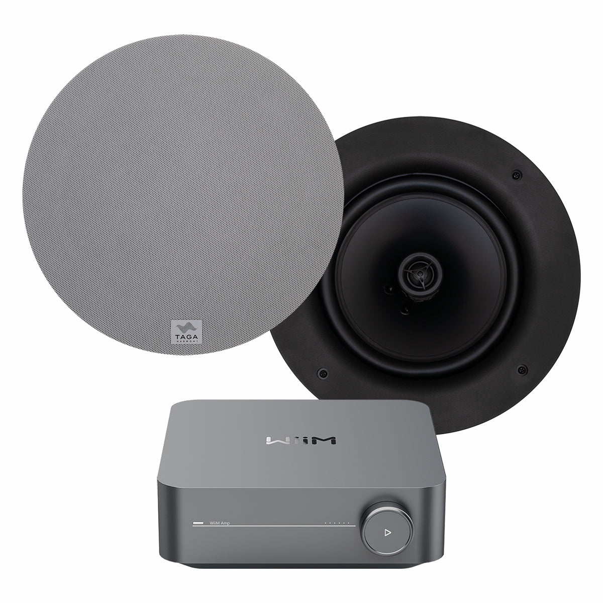 WiiM Retail Background Music System Streaming Amp In-Ceiling Speakers