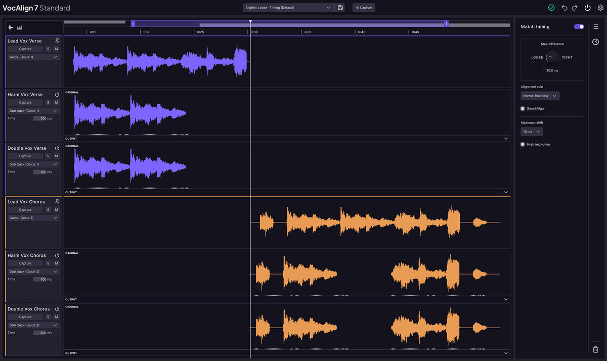 VocAlign 7 Standard vocal timing alignment plug-in