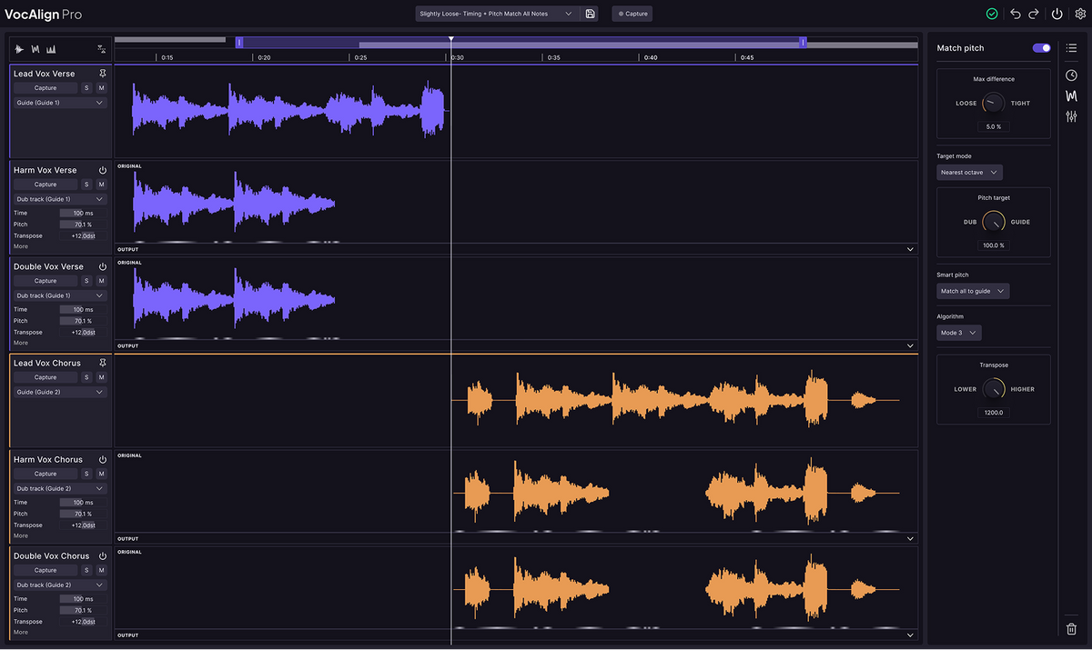 VocAlign 7 Pro vocal alignment and pitch matching plug-in
