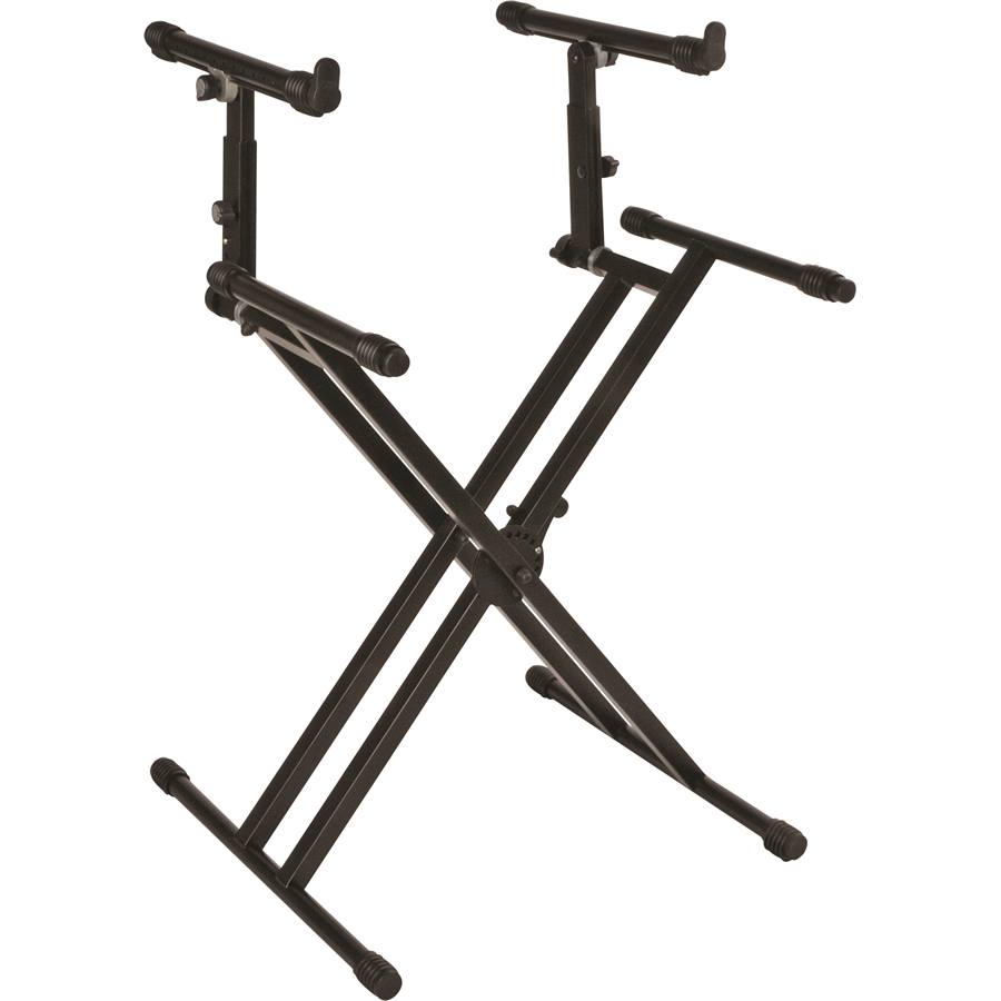 QuikLok QL742 ProSeries Double-Braced Double-Tier Keyboard Stand - Black