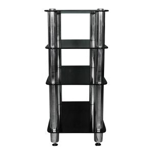 Silcron Steelseries 4 Shelf Hi-Fi Rack – Black Glass