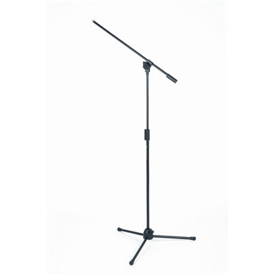 QuikLok A302 BK AM Microlite US thread, tripod microphone stand w/fixed boom - Black