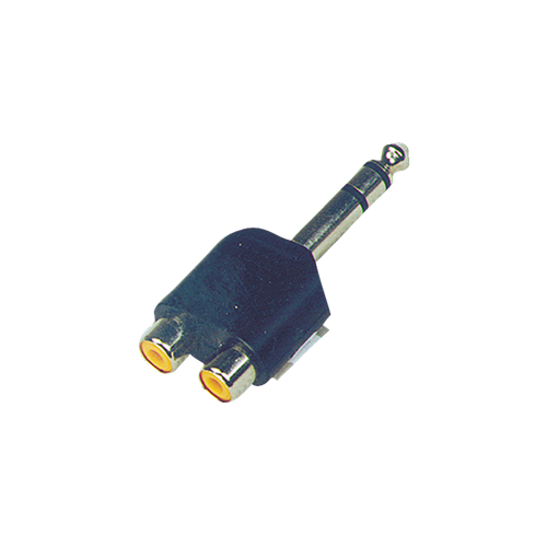 ATC6775 Dual RCA Socket to 6.35mm Stereo TRS Jack Adaptor