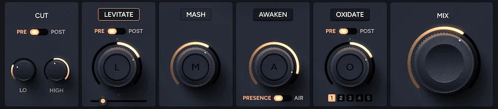 ALLCOMP tone-shaping modules: Levitate, Mash, Awaken and Oxidate