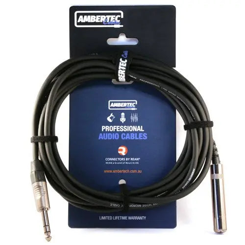 Ambertec 6.35mm headphone extension cable, REAN connectors, 5m Ambertec