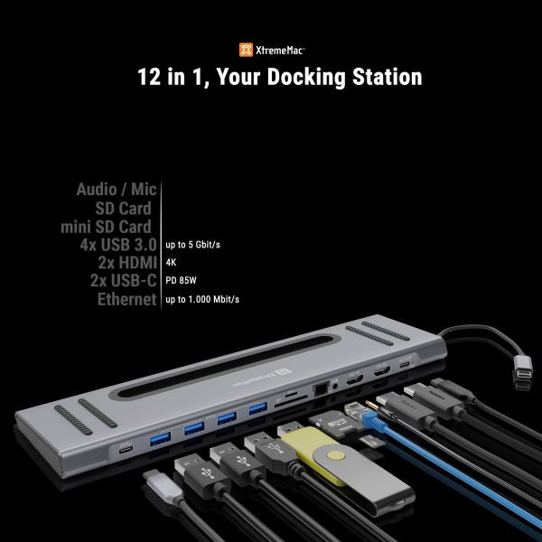 XtremeMac Type-C Docking Hub Station – 12 ports