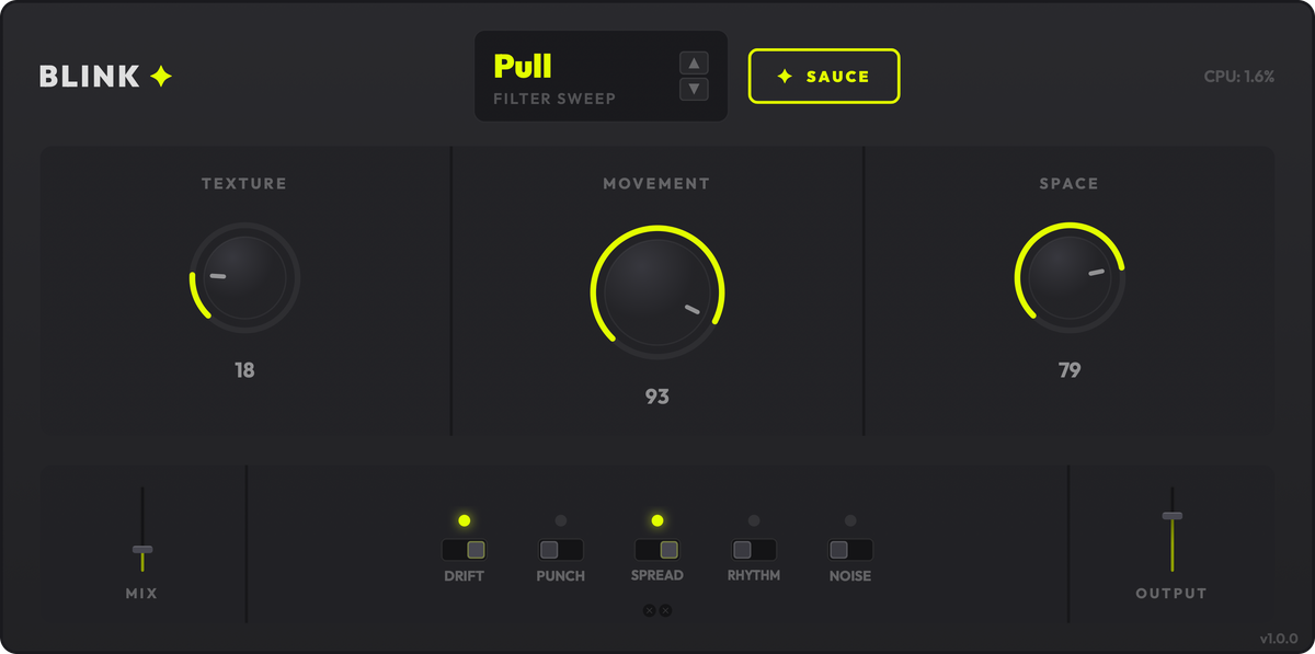 Sauce Audio Blink One-Knob Creative FX Plugin (Digital Download)