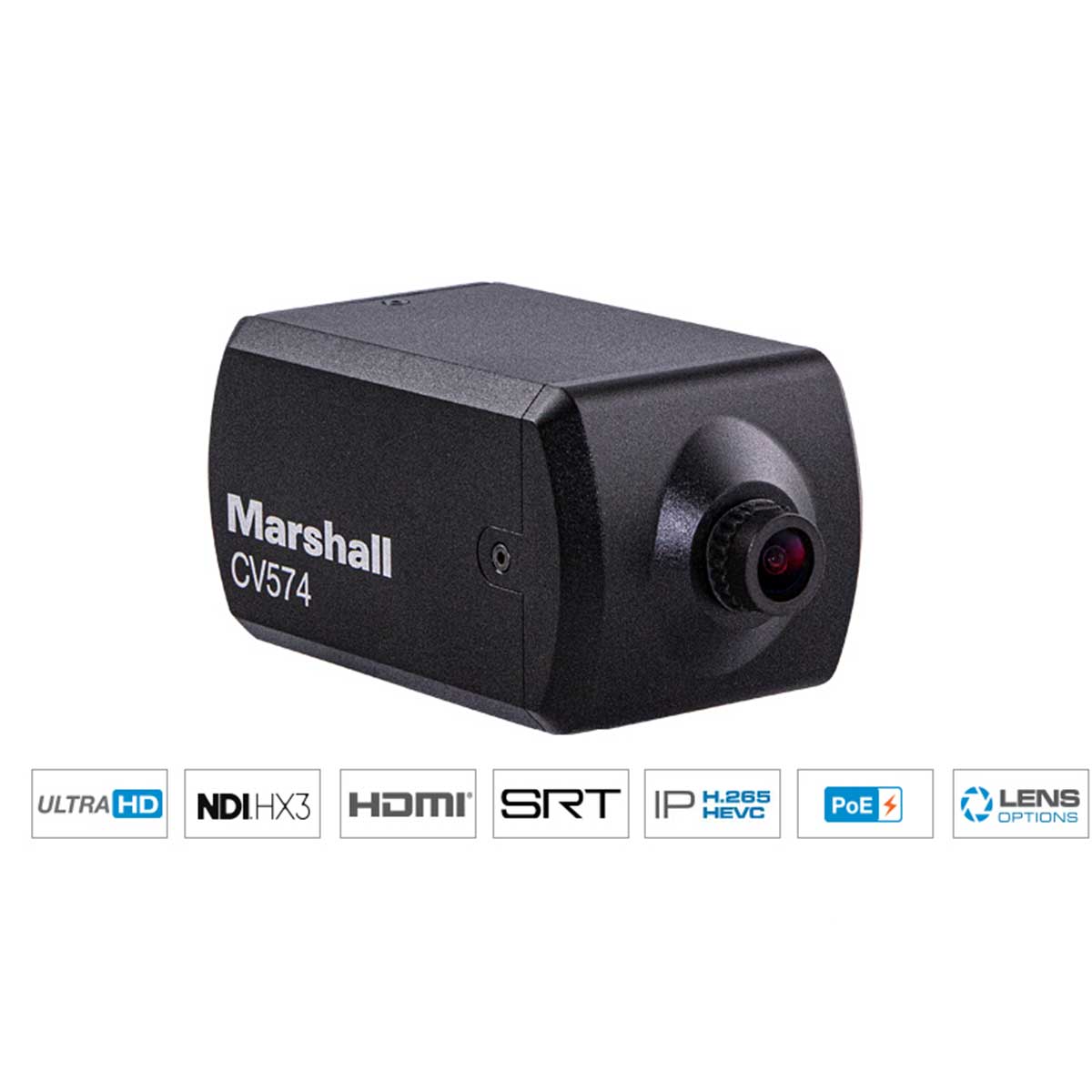 Marshall CV574 Miniature UHD Camera NDI HX3 and HDMI