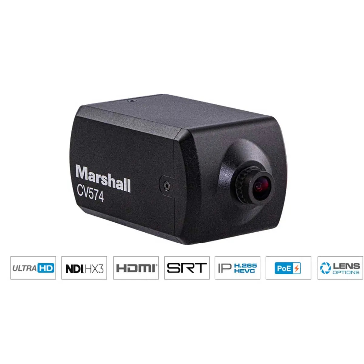 Marshall CV574 Miniature UHD Camera NDI HX3 and HDMI Marshall Electronics