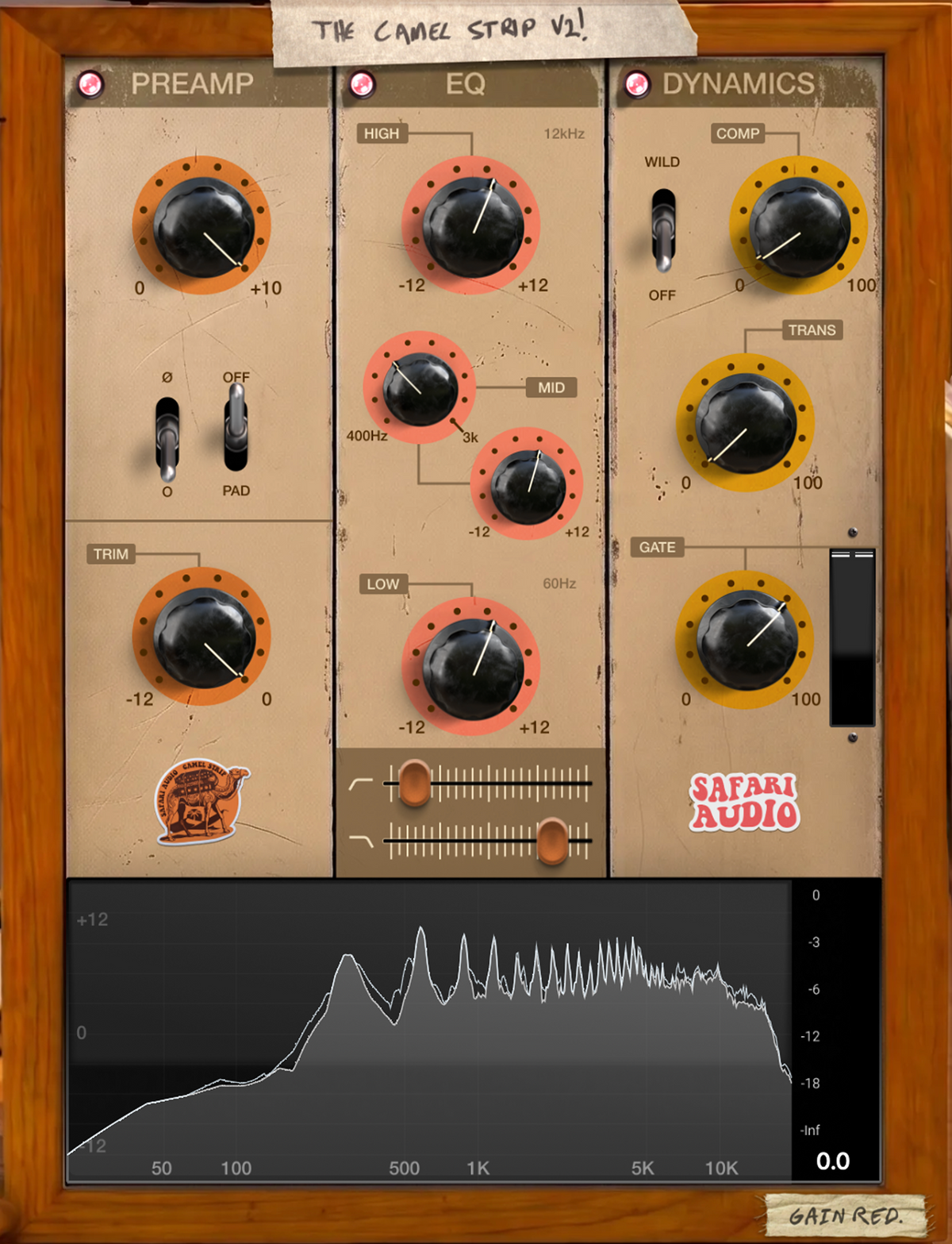 Safari Audio Camel Strip V2 channel strip plug-in interface