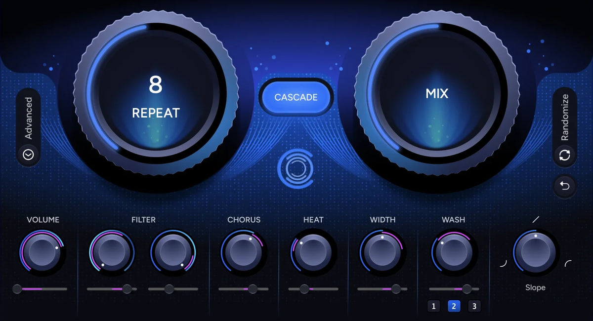 Cascade mode showing per-repeat modulation of delay effects