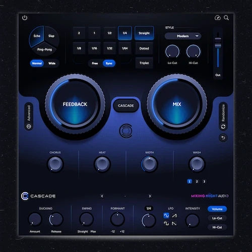 Mixing Night Audio Cascade creative delay plugin