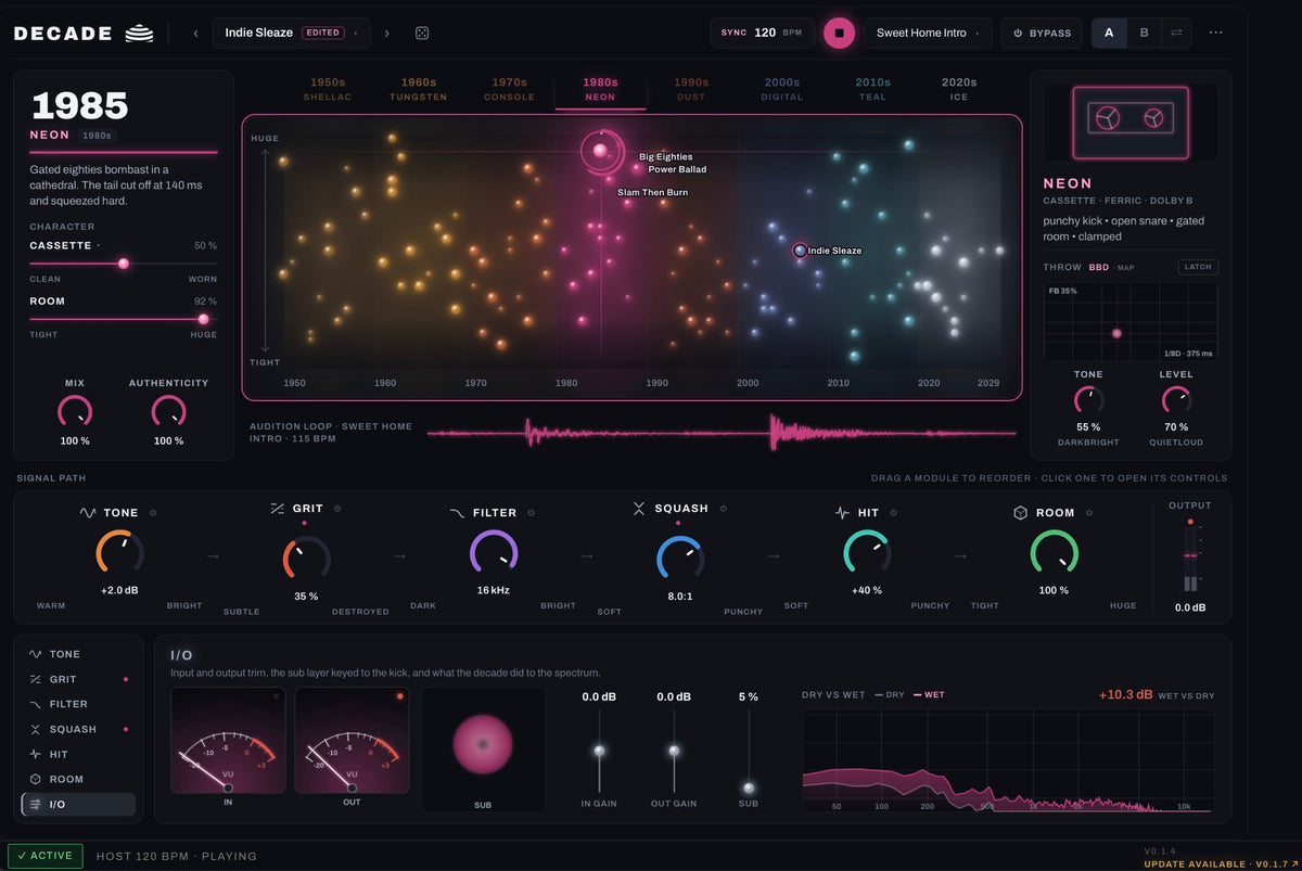 Yurt Rock DECADE plug-in interface