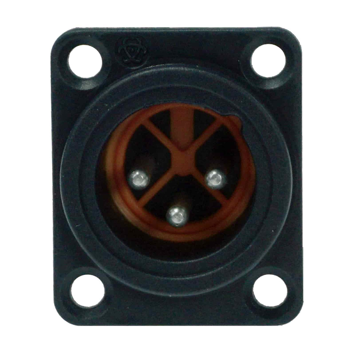 Enova XL13MB-W XLR chassis connector male 3-pin IP65 black plastic housing solder cups Enova