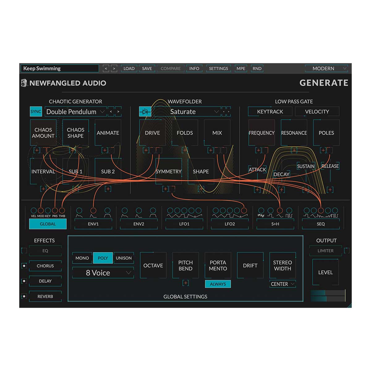 Newfangled Audio Generate Marquee Polysynth Plug-In with Eight Chaotic Oscillators (Serial Nr + Download)