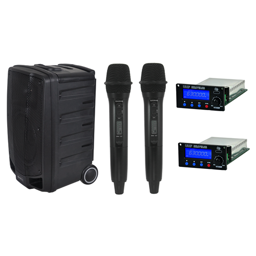 Chiayo Apex Pro Portable PA + BT 2 Handheld w/less mics Band 5A -520-526 MHZ