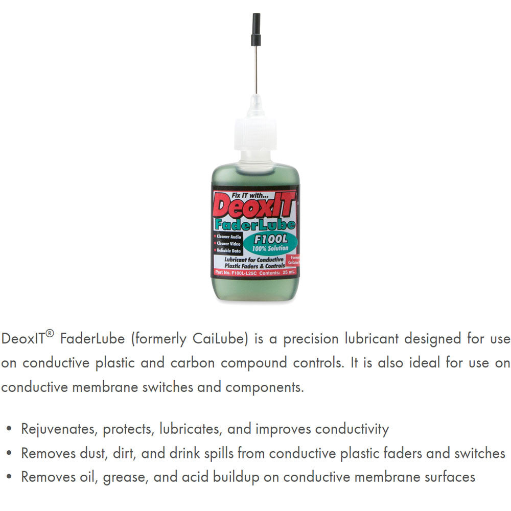 Hosa CAIG F100LL25C CAIG Deoxit Faderlube, 100% Dropper, 25 ML