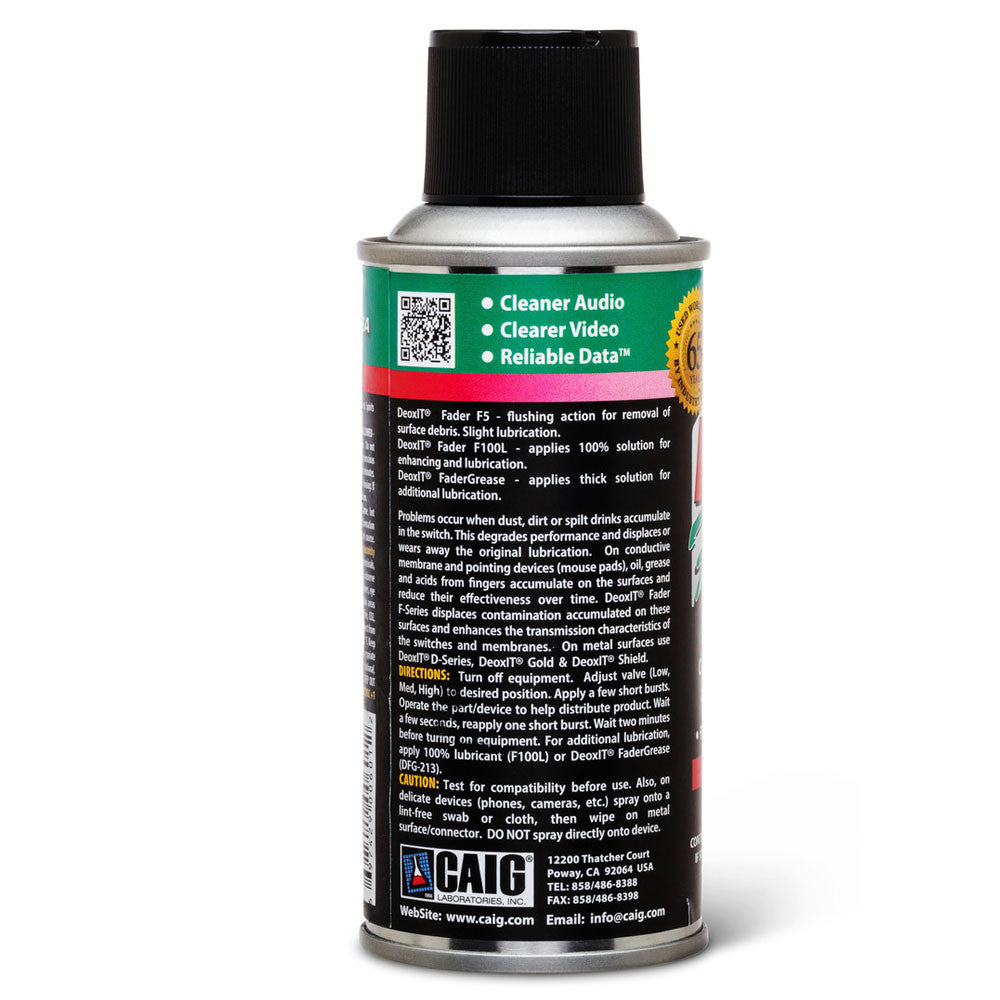 Hosa CAIG F5SH6 CAIG Deoxit Fader Lube, 5% Spray, 5 OZ
