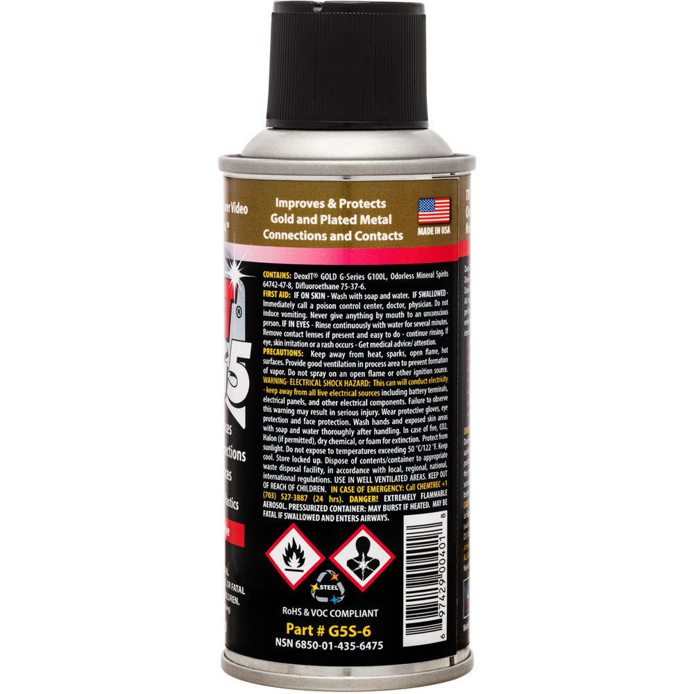 Hosa CAIG G5S6 CAIG Deoxit Gold Contact Enhancer, 5% Spray, 5 OZ
