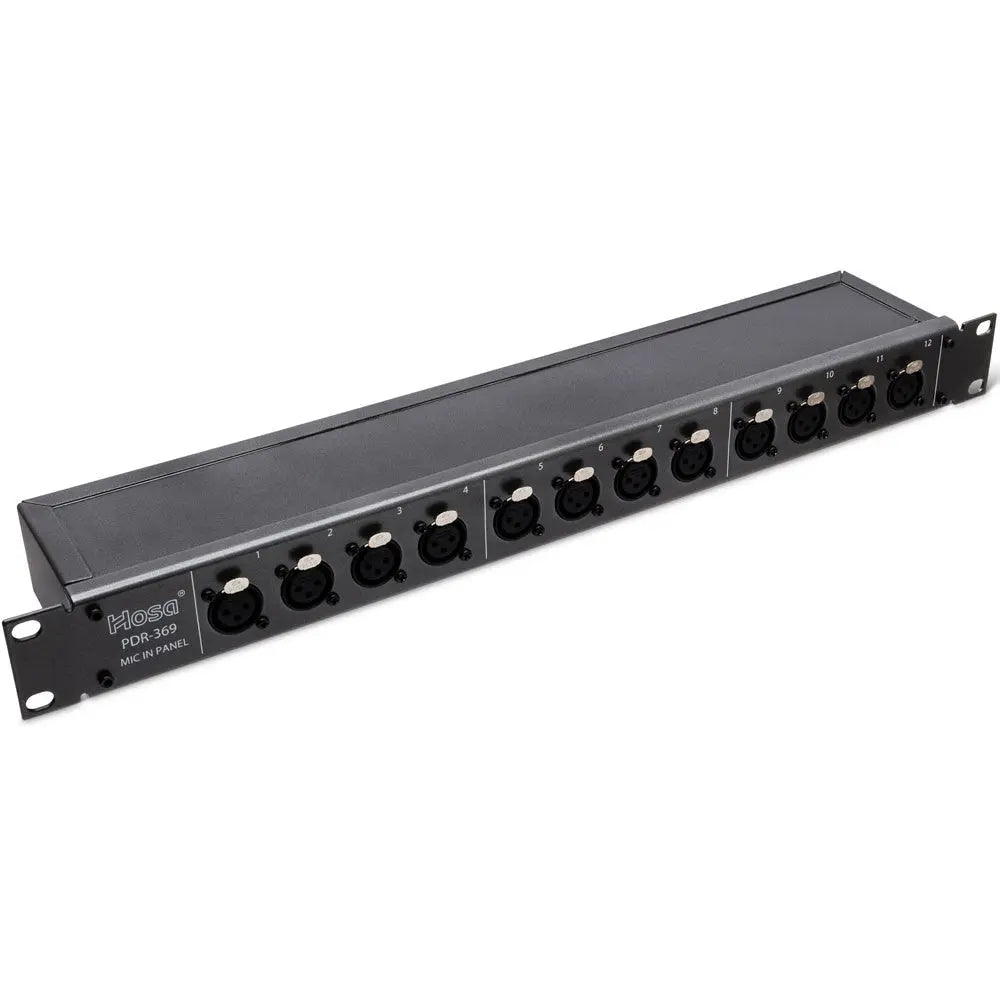 HOSA PDR369 Patch Bay, 12-point, De-Normaled, XLR3F to XLR3M Hosa