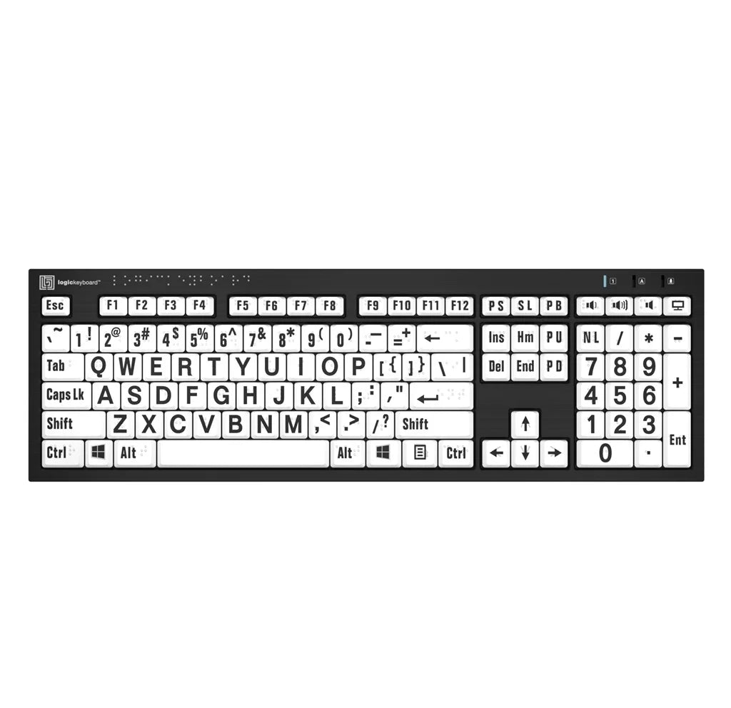 Logickeyboard Braille & Largeprint – PC Nero Slim Line Keyboard