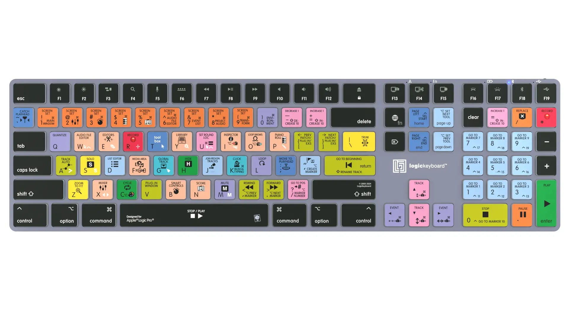 Logickeyboard Apple Logic Pro X TITAN Wireless Backlit Keyboard – Mac