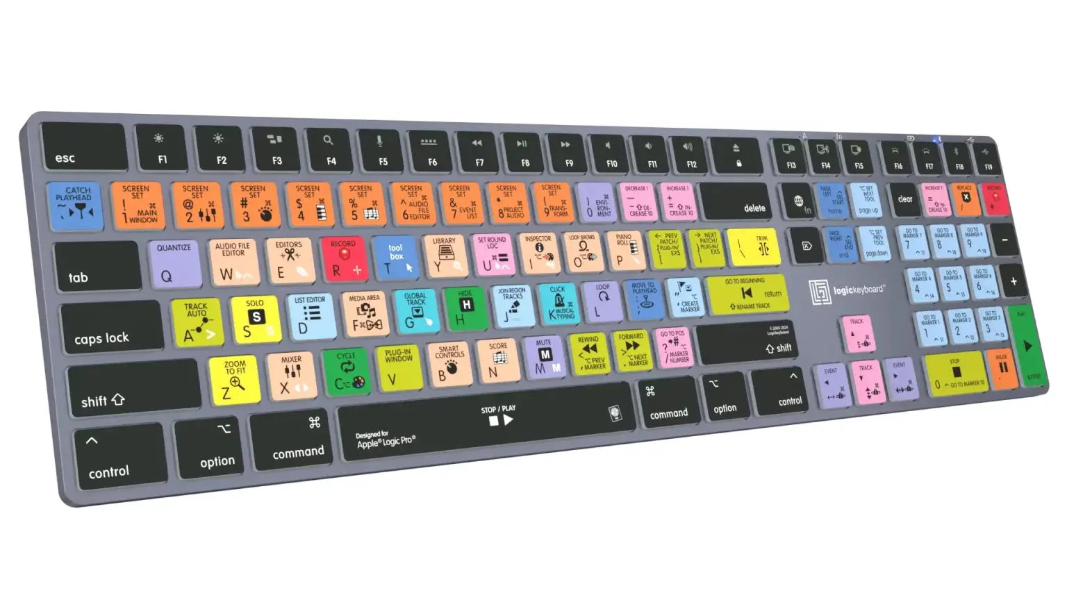 Logickeyboard Apple Logic Pro X TITAN Wireless Backlit Keyboard – Mac
