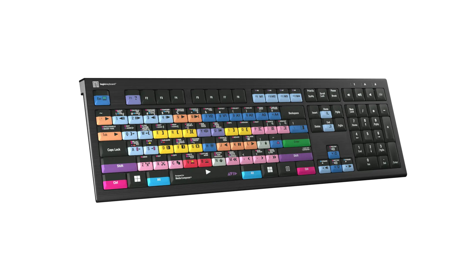 Logickeyboard AVID Media Composer – PRO – Shortcut keyboard – Astra 2 backlit (PC US) Logickeyboard