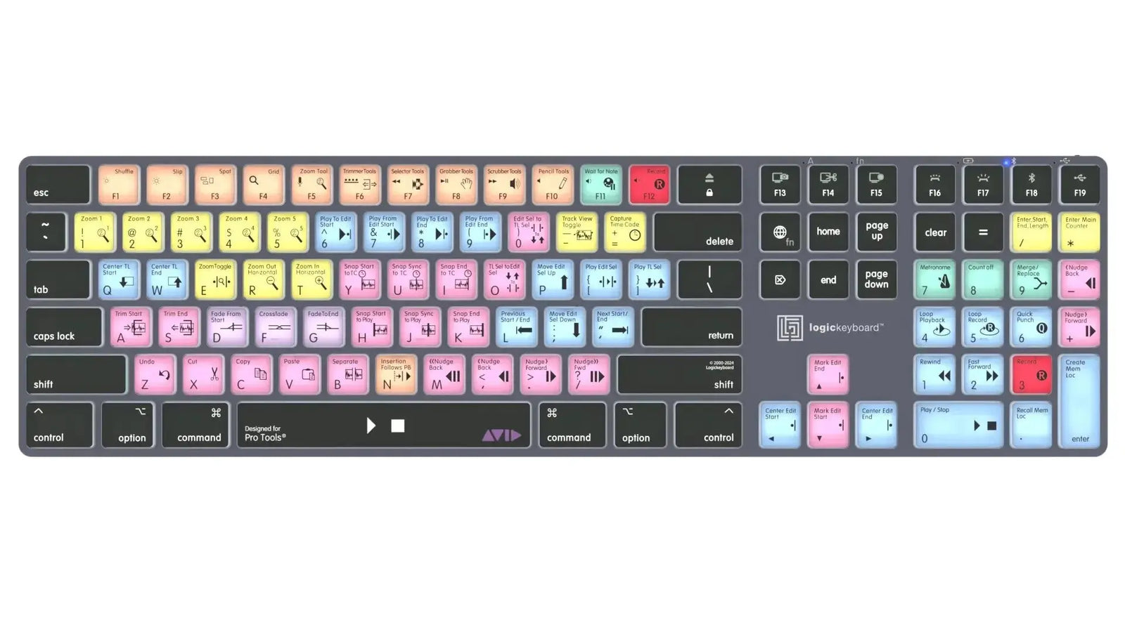 Logickeyboard Avid Pro Tools TITAN Wireless Backlit Keyboard – Mac Logickeyboard