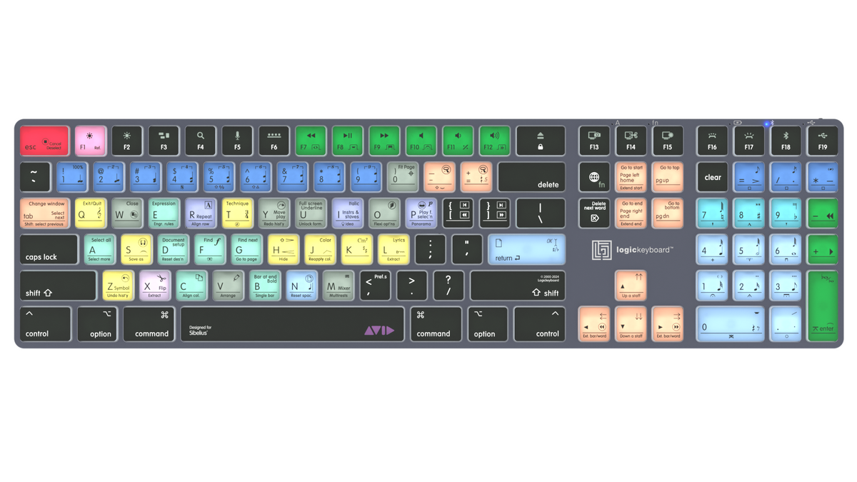 Shortcut Logickeyboard Backlit & Bluetooth – Avid Sibelius – Mac