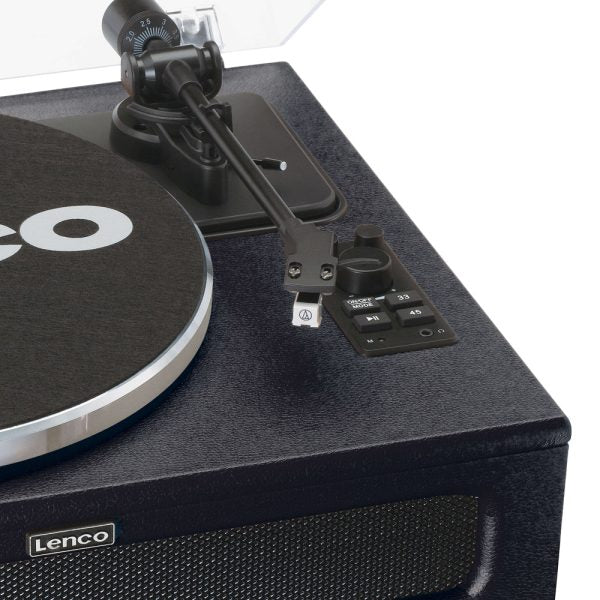 Lenco LS-430 Turntable with 4 built-in Speakers – Black