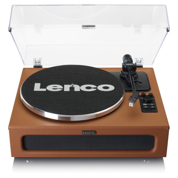 Lenco LS-430 Turntable with 4 built-in Speakers – Brown