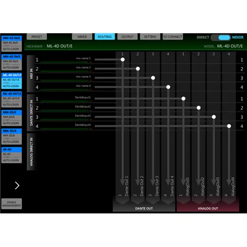 Tascam ML-4D/OUT-X 4-Channel Line Output Dante Converter With Built-In Dsp Mixer TASCAM