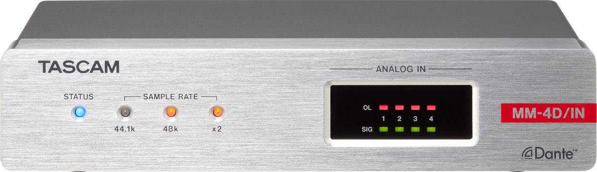 Tascam MM-4D/IN-E 4 Mic/Line Input Dante Converter