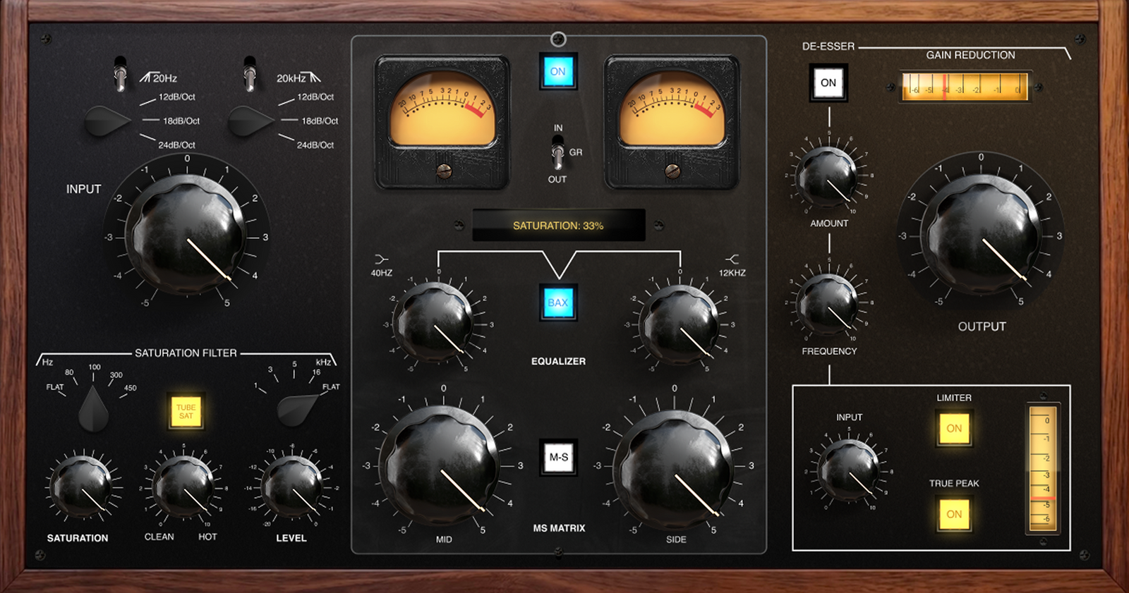 Safari Audio Mastering Console V2 mastering plug-in interface