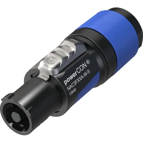 Neutrik powerCON cable connector power in blue, OD 6-12mm