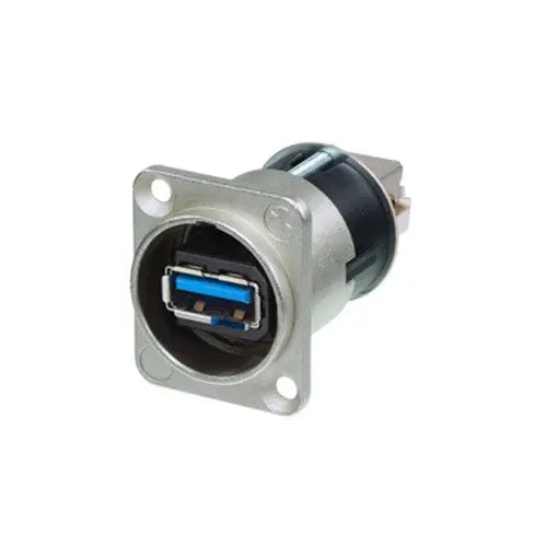 Neutrik NAUSB3 D-SIZE USB 3.0 FEED-THROUGH USB-A TO USB-B (REVERSIBLE) NICKEL SHELL Neutrik
