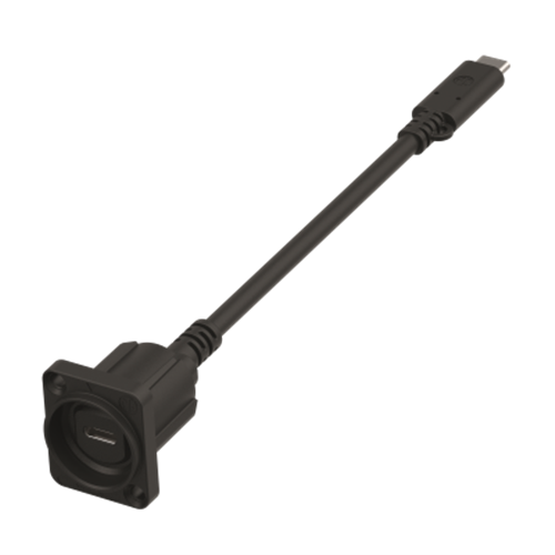 Neutrik NAUSBC-5G-FL15 USB-C 5Gbps Panel Connector with 15cm Fly Lead