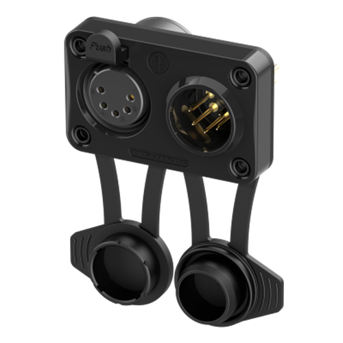 Neutrik NC5FM-TOP XLR TOP Dual 5-Pole Female/Male Chassis Connector (Airtight)