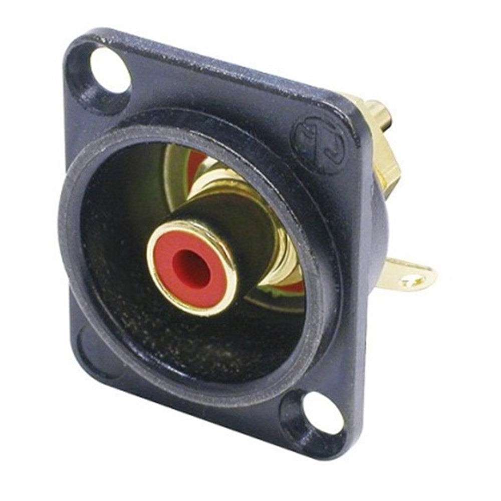 Neutrik NF2D-B-2 recessed RCA socket black red