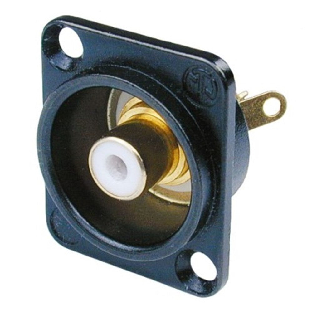 Neutrik NF2D-B-9 recessed RCA socket black white